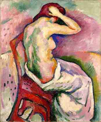Seated Nude Combing Her Hair, 1906, Georges Braque. Oil on canvas.  Milwaukee Art Museum, United States.