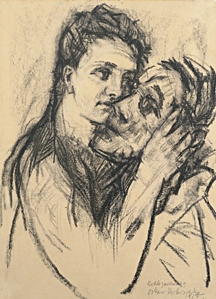 Alma Mahler and Oskar Kokoschka, 1913, Oskar Kokoschka. Carboncillo y tiza blanca sobre papel. Leopold Museum, Viena.